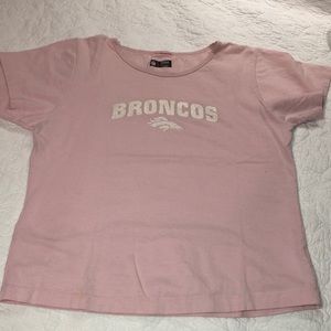 Woman’s pink babydoll Denver Broncos NFL shirt
